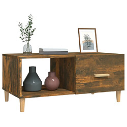 Avis vidaXL Table basse chêne fumé 89,5x50x40 cm bois d'ingénierie