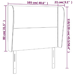 Acheter vidaXL Tête de lit avec oreilles Gris clair 103x23x118/128 cm Tissu