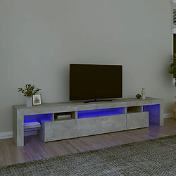 vidaXL Meuble TV avec lumières LED Gris béton 215x36,5x40 cm