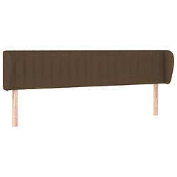 Maison Chic Tête de lit moderne avec oreilles pour chambre - Décoration de lit Marron foncé 203x23x78/88 cm Tissu -MN99675