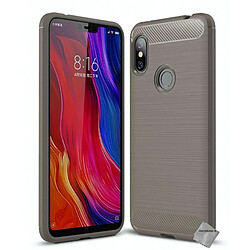 Htdmobiles Coque silicone gel carbone pour Xiaomi Redmi Note 6 Pro + film ecran - GRIS