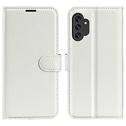 Etui en PU texture litchi blanc pour votre Samsung Galaxy A13 4G