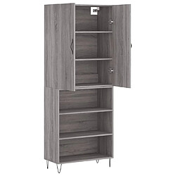 Avis vidaXL Buffet haut Sonoma gris 69,5x34x180 cm Bois d'ingénierie