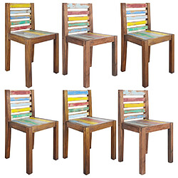 vidaXL Chaises à manger lot de 6 bois de récupération solide 