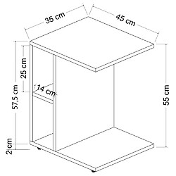 Acheter Homemania Table basse Ceylin 45x35x57,5 cm noyer