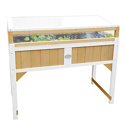 AXI Table de Culture en bois avec Bac & Voile de Jardin | Potager sur Pied / Jardinière avec serre en marron & BLANC