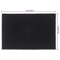 vidaXL Tapis de porte noir 60x90 cm fibre de coco touffeté pas cher