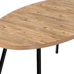 Avis Helloshop26 Table basse ovale 43 x 90 x 50 cm naturel noir 03_0008506