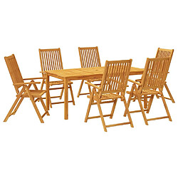 vidaXL Ensemble à manger de jardin 7 pcs Bois d'acacia solide