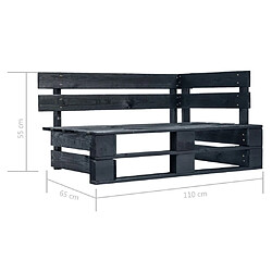 vidaXL Canapé d'angle palette de jardin noir bois de pin imprégné pas cher