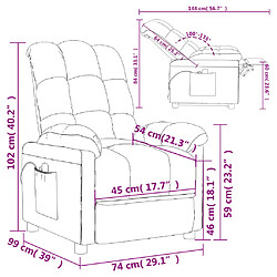 vidaXL Fauteuil électrique de massage Noir Tissu pas cher