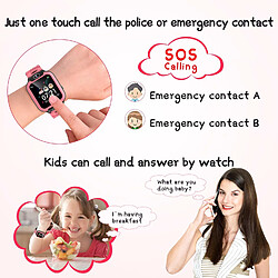 Chrono Montre Connectée Enfant 14 Jeux-MP3 Musique, Vidéo Caméra Montre Connectée pour Enfant SOS Appels Téléphoniques Réveil Calculatrice Smartwatch Enfant Filles Garçons Cadeau avec 1GB SD Card( Rose) pas cher