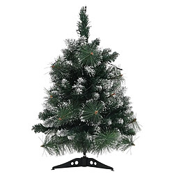 vidaXL Sapin de Noël artificiel pré-éclairé et supports vert 60 cm PVC