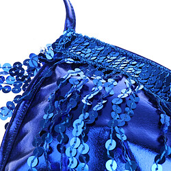 Costume De Danse Du Ventre Soutien-Gorge Dos Nu Haut À Paillettes Tenues De Performance Bleu Royal pas cher