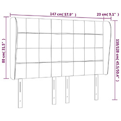 Acheter vidaXL Tête de lit avec oreilles Gris foncé 147x23x118/128 cm Velours