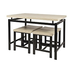 VENUS Set Table + 4 tabourets - Imitation bois - L 110 x P 70 x H 75 cm