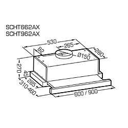 Schneider Hotte tiroir SCHT962AX