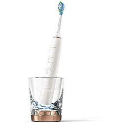 Philips brosse à dents électrique rechargeable connectée Diamond Clean Smart rose or blanc