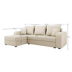 Bestmobilier Harvey - canapé d'angle réversible - 4 places - convertible avec coffre - en tissu pas cher