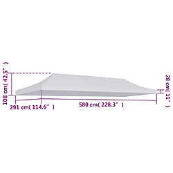 Avis vidaXL Toit de tente de réception 3 x 6 m Blanc