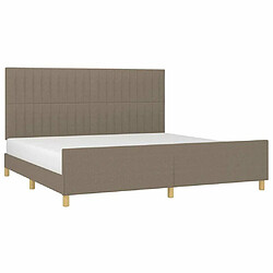 Avis Maison Chic Lit adulte - Cadre Structure de lit avec tête de lit Contemporain Taupe 200x200 cm Tissu -MN46627