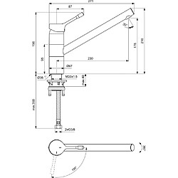 Ideal Standard - Mitigeur évier bec médium CERALOOK orientable chromé - BC295AA