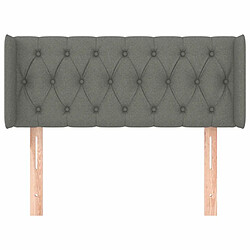 Avis Maison Chic Tête de lit scandinave avec oreilles,meuble de chambre Gris foncé 93x16x78/88 cm Tissu -MN95869