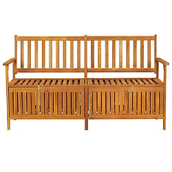 Helloshop26 Banc de jardin meuble de patio d'extérieur terrasse de rangement 148 cm bois d'acacia solide 02_0011795