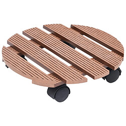 vidaXL Chariots à plantes 4 pcs Marron Ø30x7,5 cm WPC