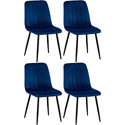 Non Suite de 4 chaises Dijon en velours