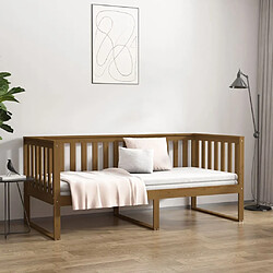 Avis vidaXL Lit de jour sans matelas marron miel 90x190 cm bois pin massif