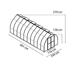Serre de jardin 14.27m² argent - 703732 - PALRAM