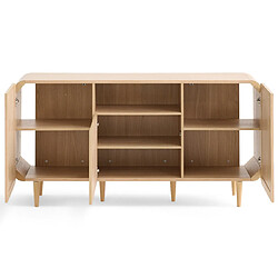 Bestmobilier Mathilde - buffet bas - bois et cannage - 170 cm