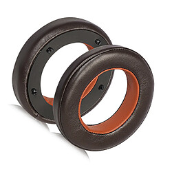 INF Coussinets d'oreille en cuir d'agneau pour casque Focal Utopia avec clips Brown + Orange