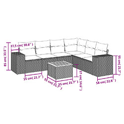 Avis Maison Chic Salon de jardin 7 pcs avec coussins | Ensemble de Table et chaises | Mobilier d'Extérieur noir résine tressée -GKD71251