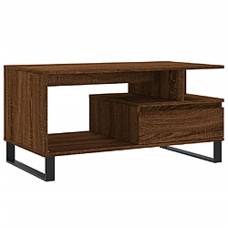 vidaXL Table basse Chêne marron 90x49x45 cm Bois d'ingénierie