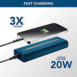 SANAG - Power Bank Thunder 20000 - Chargeur De Batterie Portable Extra Compact - Charge Rapide Pour Téléphone Portable - Compact - Câble Usb C Inclus - Bleu