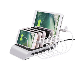 YP Select Support de charge pour téléphone portable multifonction multi-chargeur - Argenté