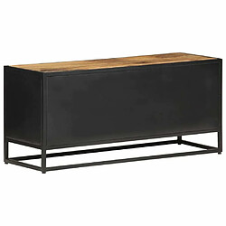 Acheter Maison Chic Meuble TV scandinave - Banc TV pour salon 90x30x40 cm Bois de manguier brut et canne naturelle -MN93559