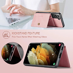 Coque en TPU + PU JEEHOOD détachable 2 en 1 avec béquille or rose pour votre Samsung Galaxy S22 5G