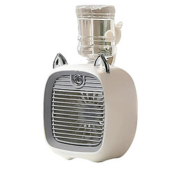 Ventilateur Portable, Moteur Brushless Réglable à 3 vitesses, Nano Spray, Batterie 2400mAh, Gris