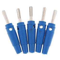 5pieces 4mm Wire Audio Cable Cable Banana Plug Connectors Adaptateur bleu pas cher