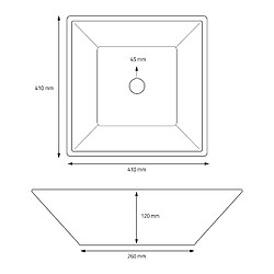 Vasque forme carrée 41x41x12 cm Blanc en céramique ML-Design pas cher