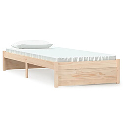 vidaXL Cadre de lit sans matelas bois massif 75x190 cm