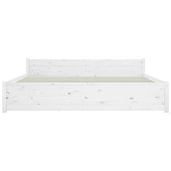 Maison Chic Lit adulte - Lit simple Cadre de lit,Structure du lit Contemporain Blanc Bois massif 200x200 cm -MN39285 pas cher