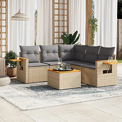 Maison Chic Salon de jardin avec coussins 6 pcs | Ensemble de Table et chaises | Mobilier d'Extérieur beige résine tressée -GKD14329