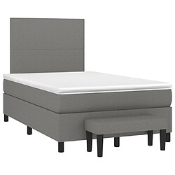 Maison Chic Lit adulte- Lit + matelas,Sommier à lattes de lit avec matelas gris foncé 120x190cm tissu -GKD92745