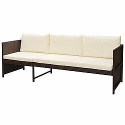 Acheter Maison Chic Salon de jardin 6 pcs + coussins - Mobilier/Meubles de jardin - Table et chaises d'extérieur Résine tressée Marron -MN65139