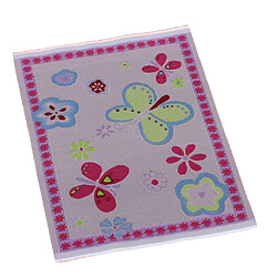 1/12 poupée miniature maison tapis fleur imprimé tapis tapis de broderie