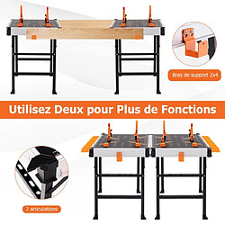 Acheter Helloshop26 Établi pliable avec 2 pinces et 4 serrages table de travail portable avec 3 boîtes à outils banc de menuiserie charge 454 kg pour garage orange 20_0009707